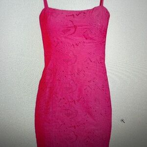 NWT Lilly Pulitzer Shelli Eyelet Lace Dress Roxie Pink 10